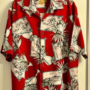 Large Caribbean Hawaiian Tropical Men’s Button Shirt